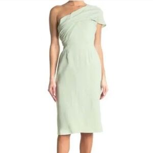 NWT Reiss Riana One Shoulder Midi Dress Mint Green size 4
